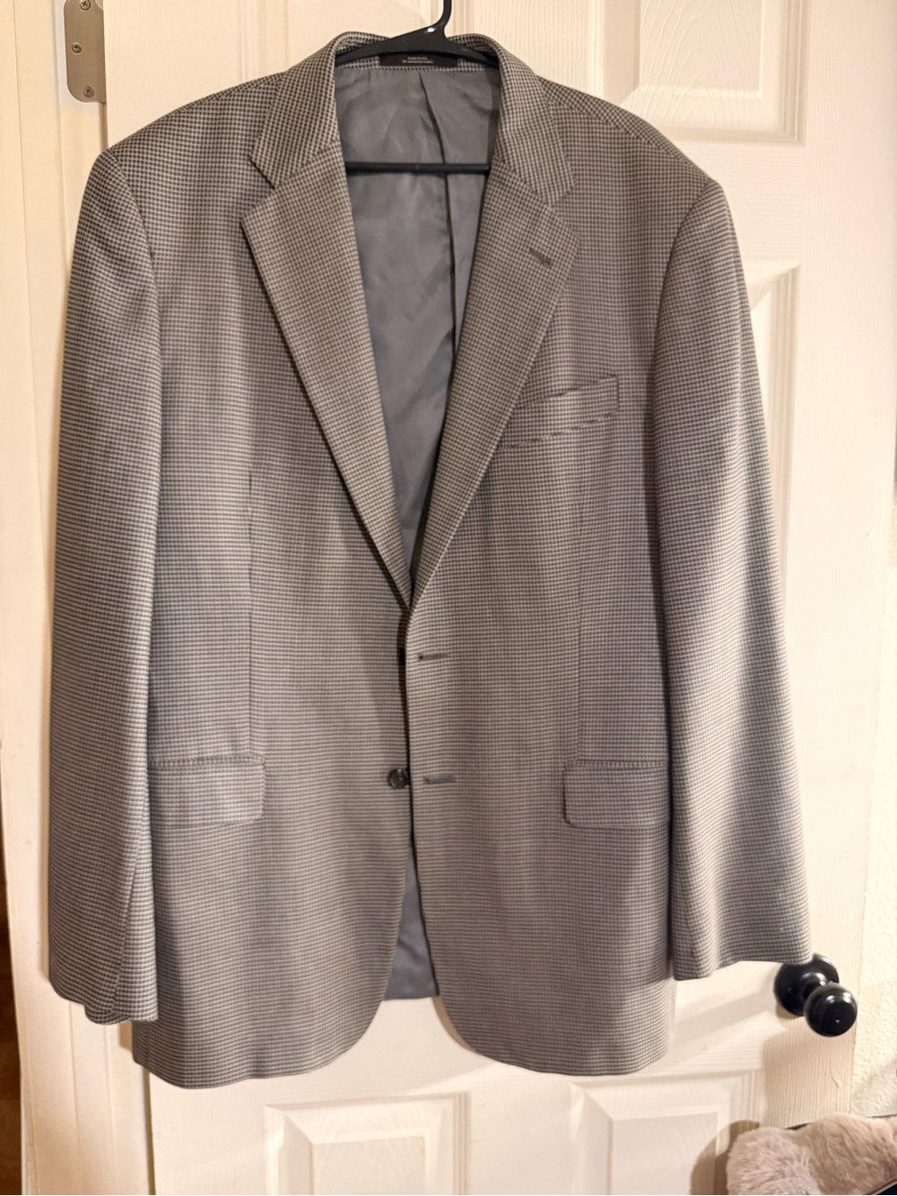Joseph Abboud Collection Sport Coat Blazer Houndstooth Wool/Silk USA Men's 42L‎